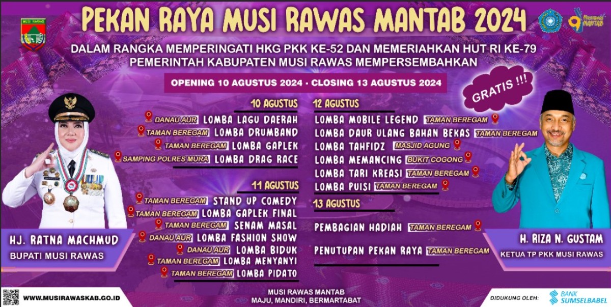 Pemkab Musi Rawas Adakan Pekan Raya Musi Rawas Mantab 2024