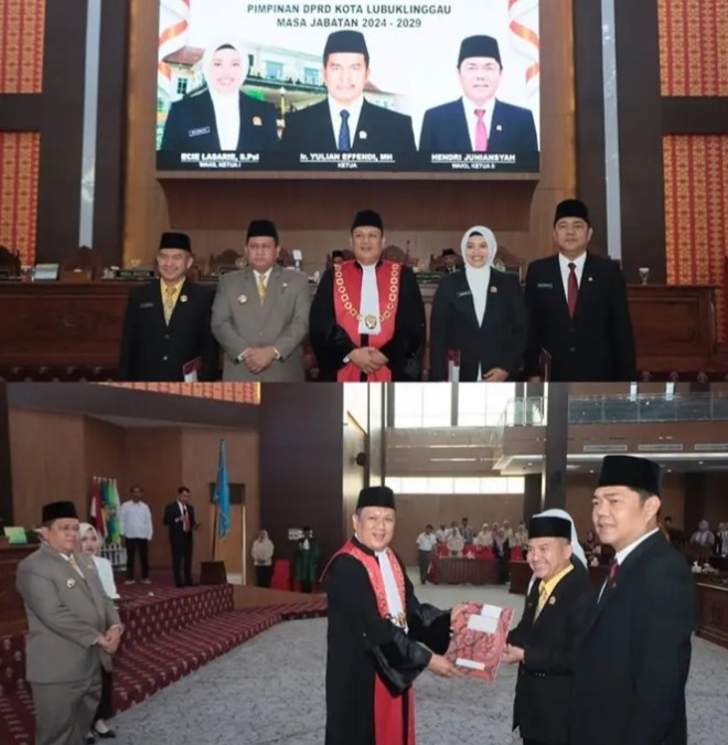 Pengambilan Sumpah Jabatan Ketua DPRD Kota Lubuklinggau Periode 2024- 2029