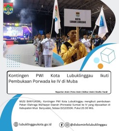 Kontingen PWI Kota Lubuklinggau Ikuti Pembukaan Porwada ke IV di Muba