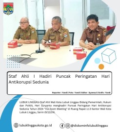 Staf Ahli I Hadiri Puncak Peringatan Hari Antikorupsi Sedunia