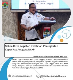 Sekda Buka Kegiatan Pelatihan Peningkatan Kapasitas Anggota IWAPI