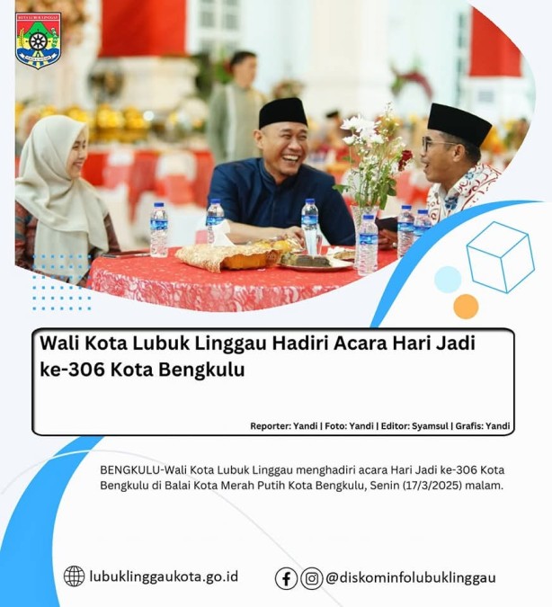 Wali Kota Lubuk Linggau Hadiri Acara Hari Jadi ke-306 Kota Bengkulu