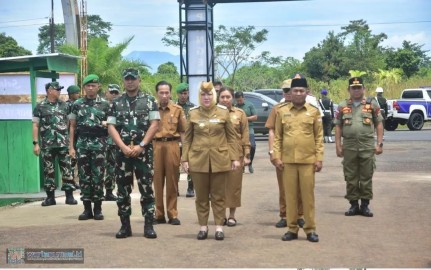 Danrem 044/Gapo Bersama Bupati Musi Rawas Tinjau Marshalling Area (MA) Yonif TP 947/Pangeran Amin