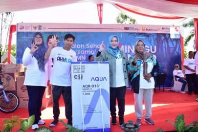 Bupati dan Wabub Musi Rawas Ikut Serta Jalan Sehat HUT BUMN Ke 25