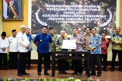 Pemkot Lubuklinggau Raih Anugerah Kepatuhan Standar Layanan Publik dari Ombudsman RI